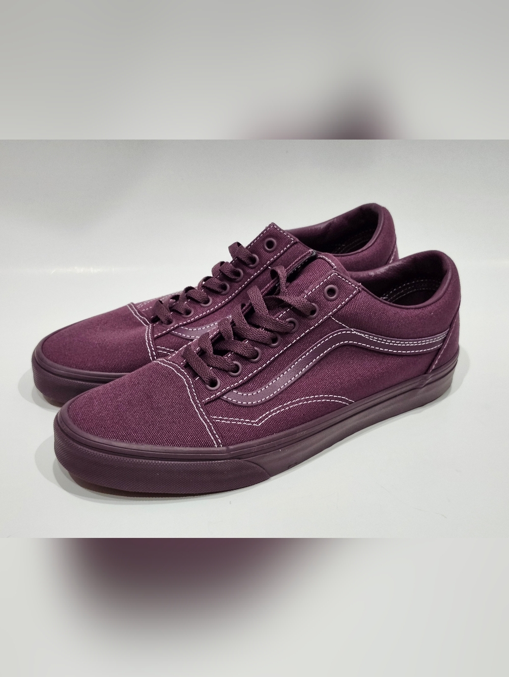 Vans OLD SKOOL Plum Wine Mono Burgundy Men Size 10 US Skateboard/Casual Shoes Nw